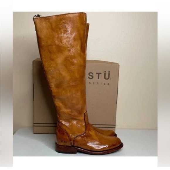 BED|STU NWT beautiful Tess Windsor Tan Glaze Distressed Tall Riding Boot - Picture 4 of 10